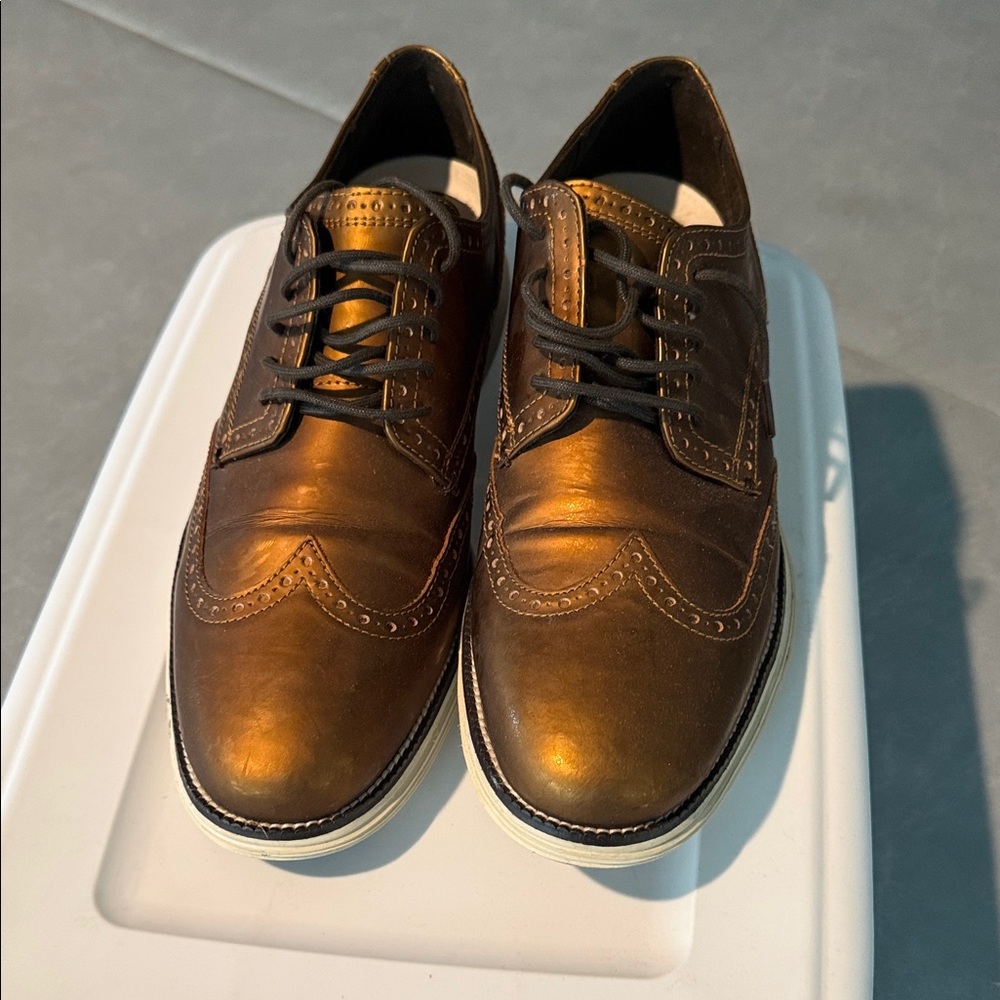 Classic metallic Brown Leather Men's Brogues Cole Haan